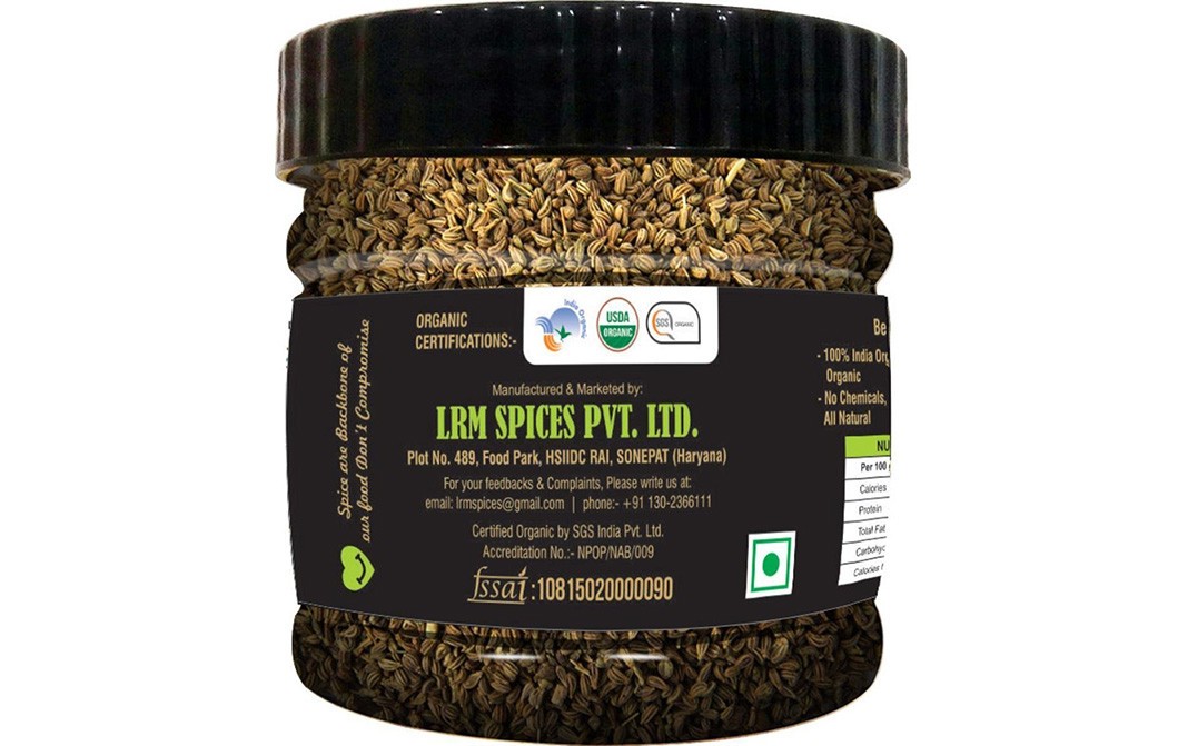 Organic LRM Ajwain    Glass Jar  100 grams